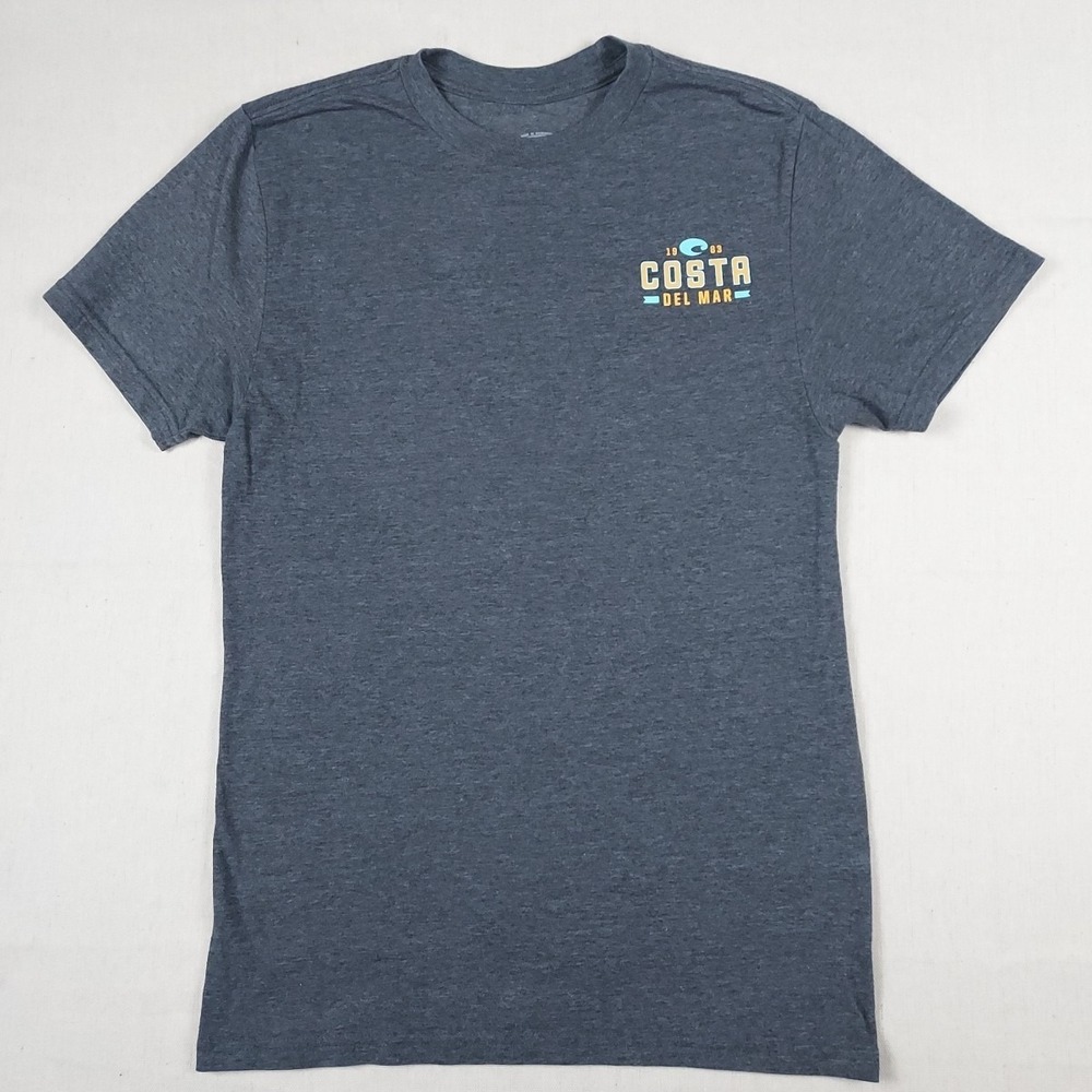 Costa Del Mar Womens Small Blue Graphic T Shirt Coastal Beach Surf Soft
